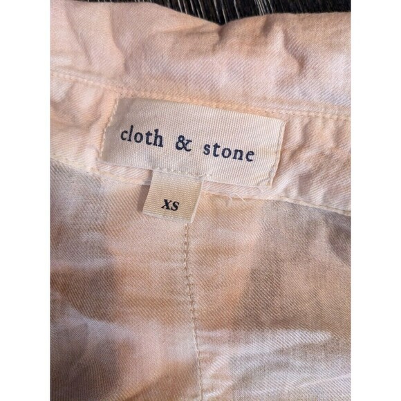 Anthropologie Cloth and Stone Size XS Button Up Shirt Top Blouse Orange Ombre 10 - Picture 4 of 8